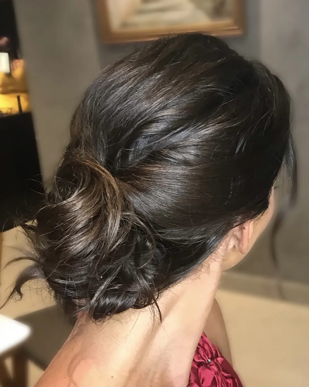 Penteado preso, acabamento de perto